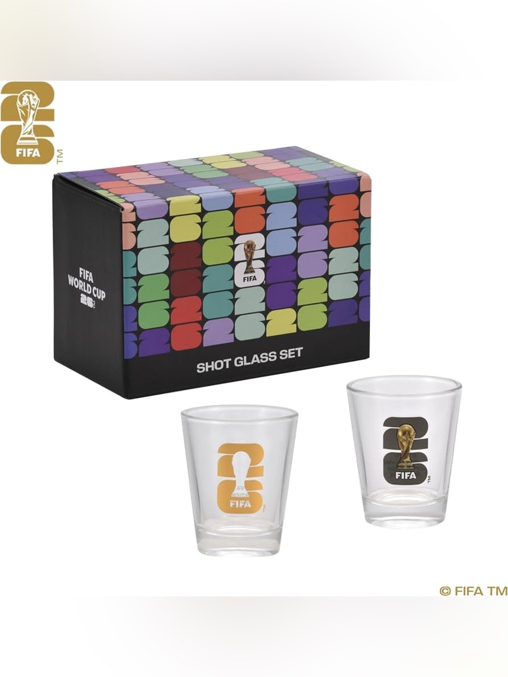 NEW Official FIFA World Cup Shot Glass Set of 2